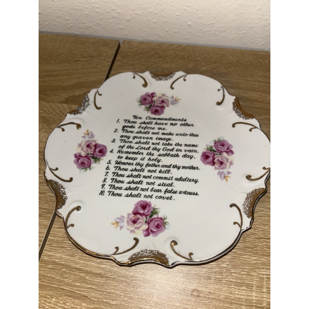 Antique Plate Lot 2 PK Silesia Porcelain Japanese Collector Floral Religious - Picture 2 of 10